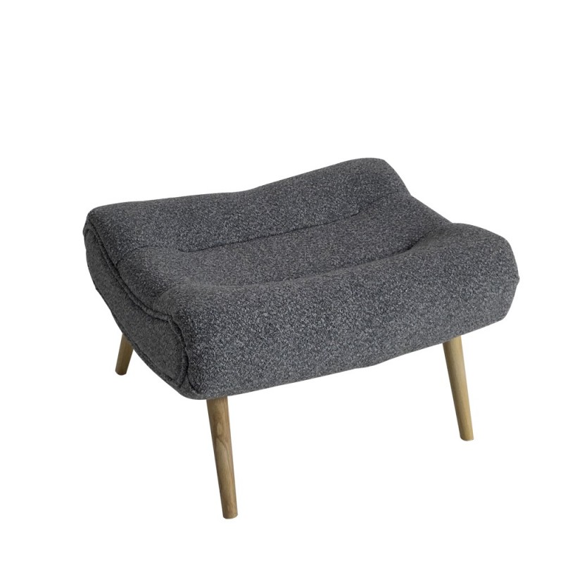 Artekko Cloud Γκρι Υφασμάτινο Μπουκλέ Υποπόδιο Σκαμπό (68x58x40)cm