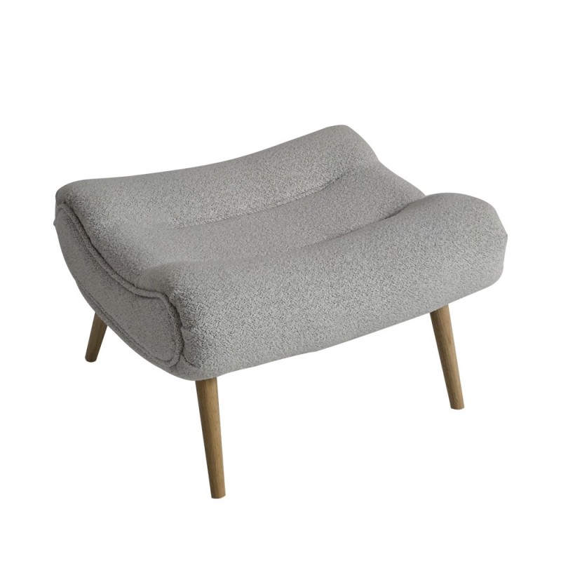 Artekko Cloud Μπεζ Υφασμάτινο Μπουκλέ Υποπόδιο Σκαμπό (68x58x40)cm
