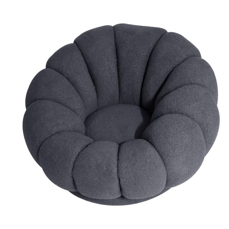 Artekko Cloud Γκρι Υφασμάτινη Μπουκλέ Περιστρεφόμενη Πολυθρόνα (98x97x69)cm