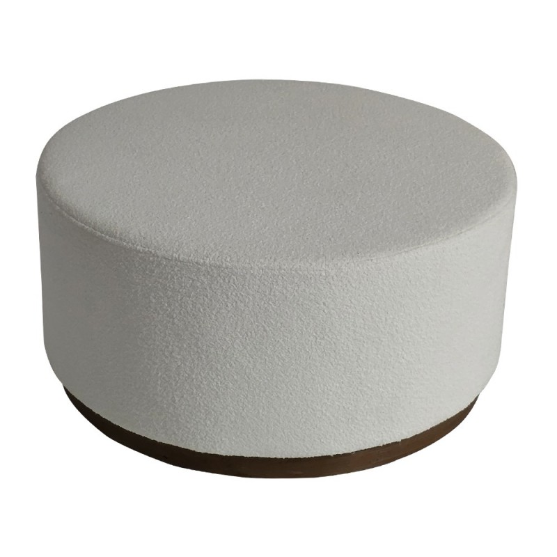 Artekko Cloud Λευκό Υφασμάτινο Μπουκλέ Σκαμπό (Φ80x41)cm