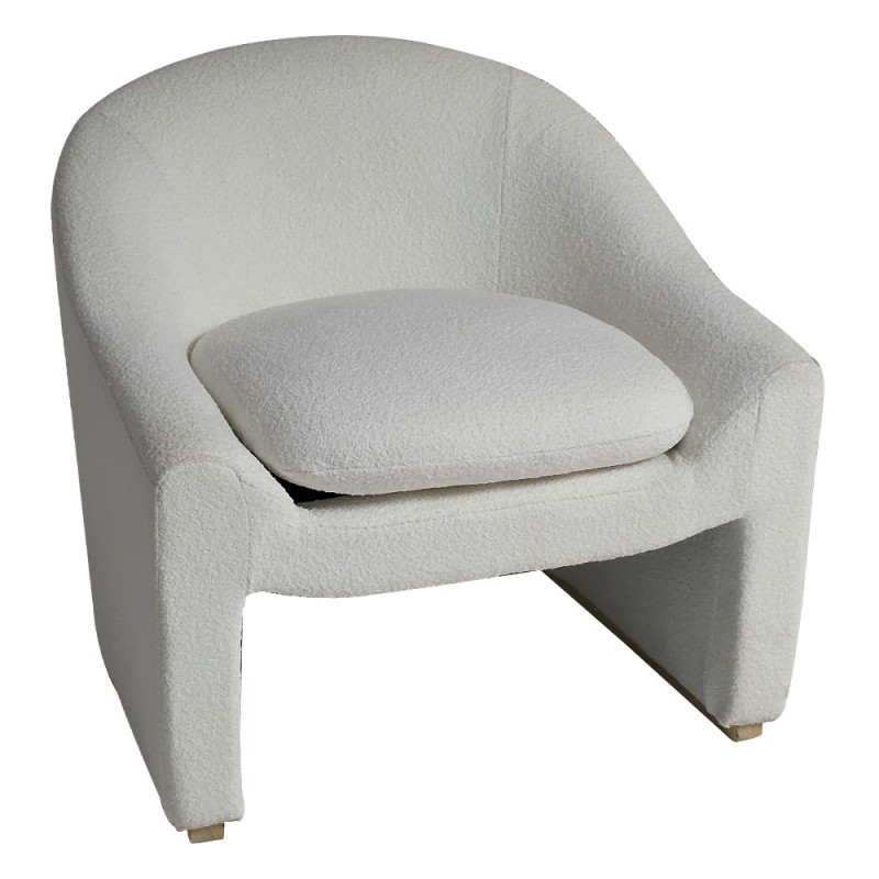 Artekko Cloud Λευκή Υφασμάτινη Μπουκλέ Πολυθρόνα (76x76x71)cm