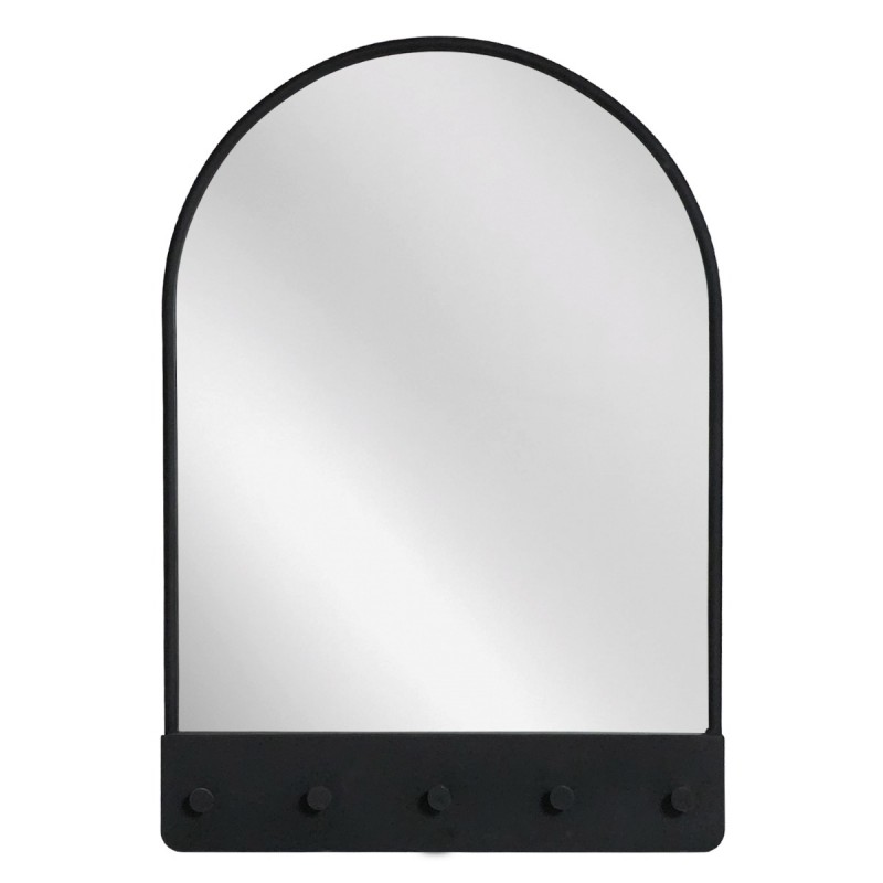 Artekko Mirror Μαύρος Μεταλλικός Καθρέπτης Τοίχου με Κρεμάστρα (61x5x87)cm