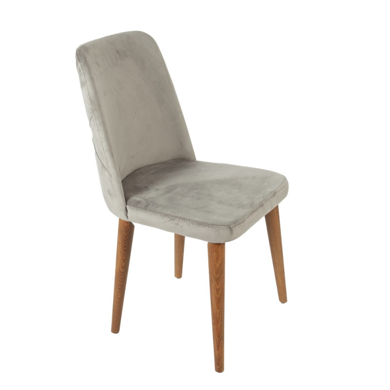 Artekko Lotus Γκρι Βελούδινη Καρέκλα (49x60x90)cm