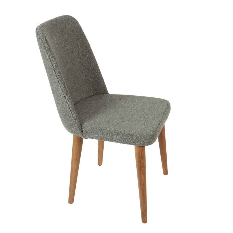 Artekko Milano Γκρι Καρέκλα με Μπουκλέ Ύφασμα (47x50x90)cm