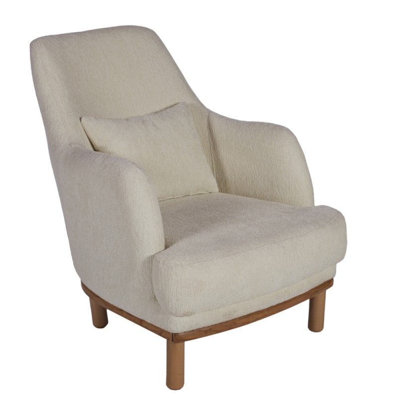 Artekko Bohem Εκρού Υφασμάτινη Πολυθρόνα Μπερζέρα (80x90x95)cm