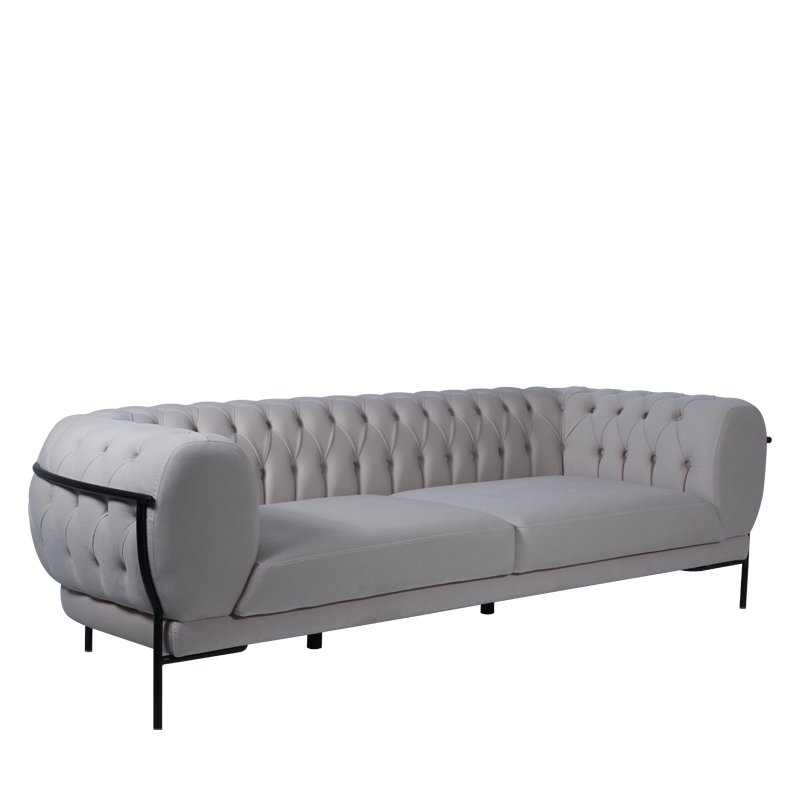 Καναπές τριθέσιος MOON υφασμάτινος με μεταλλικά πόδια