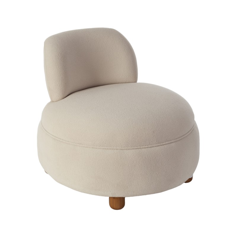Artekko Wous Μπεζ Μπουκλέ Πολυθρόνα (Φ77x60)cm