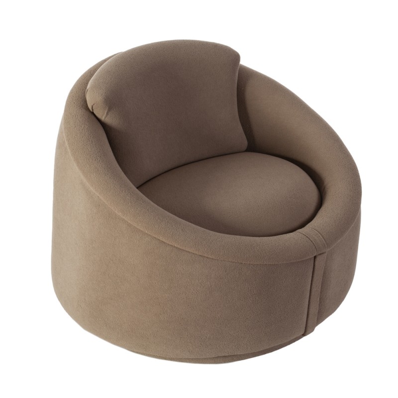 Artekko Sara Καφέ Μπουκλέ Πολυθρόνα (90x90x70)cm
