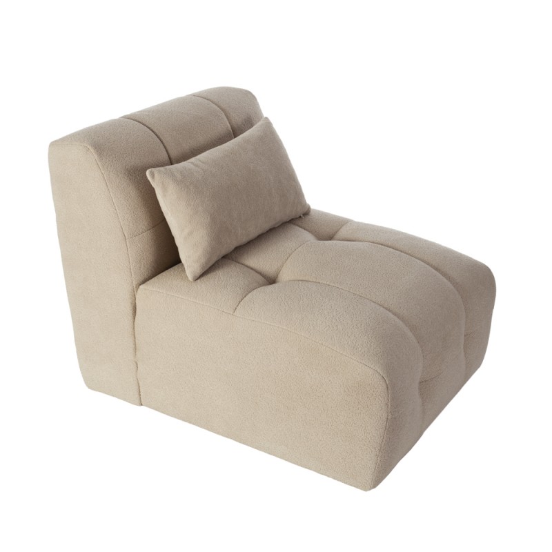 Artekko Sofia Μπεζ Μπουκλέ Πολυθρόνα (70x95x75)cm
