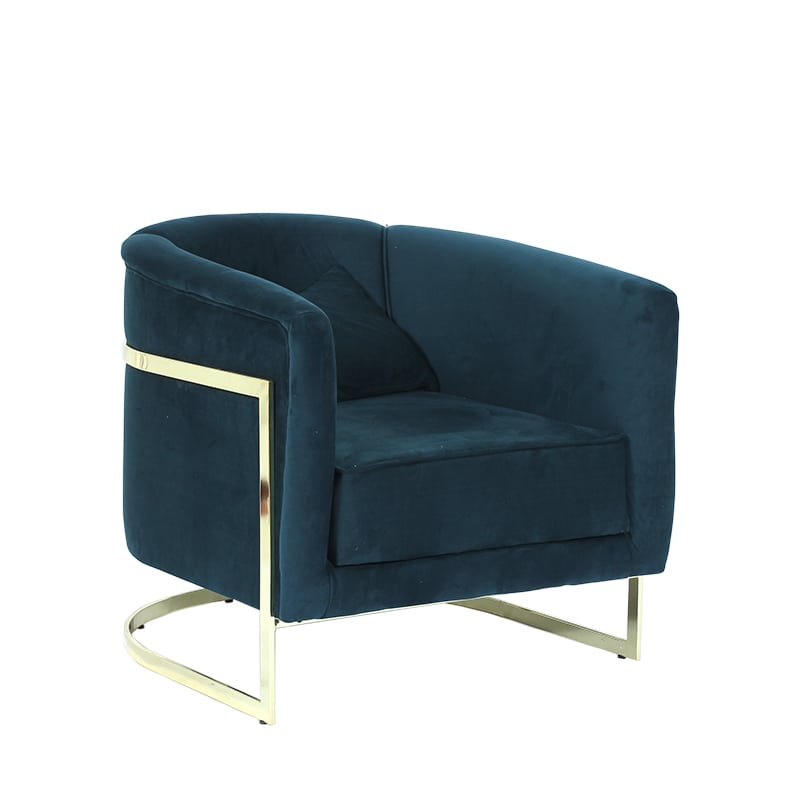 Μπερζέρα VALENTINO ύφασμα KOZA V-15 και χρυσά  πόδια