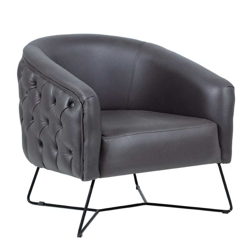 Πολυθρόνα 75x75x80 MOON  τεχνόδερμα 9010 deri