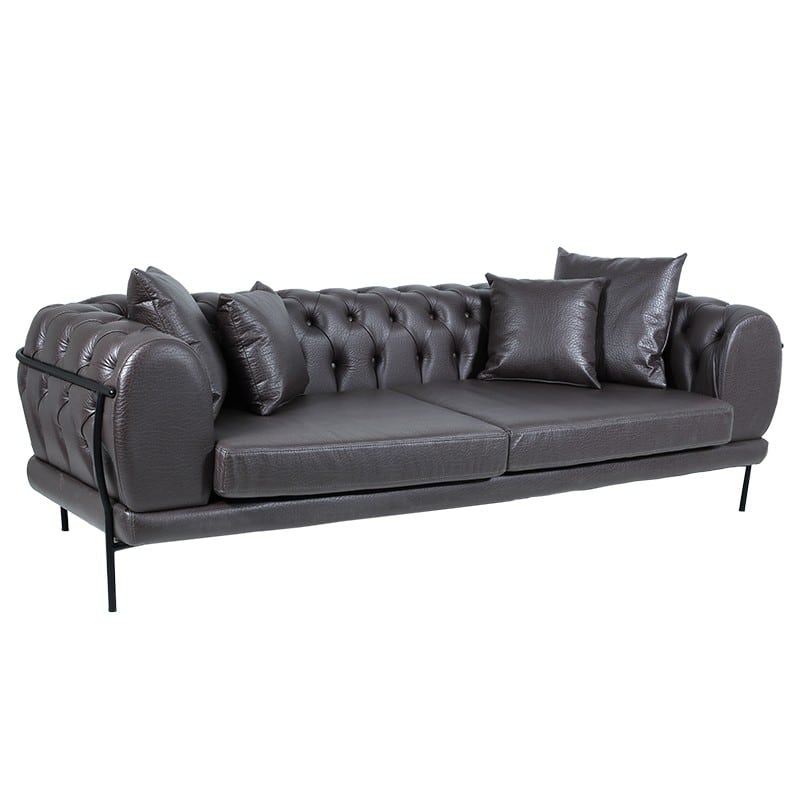 Καναπές τριθέσιος 242x95x72 MOON  τεχνόδερμα 8006