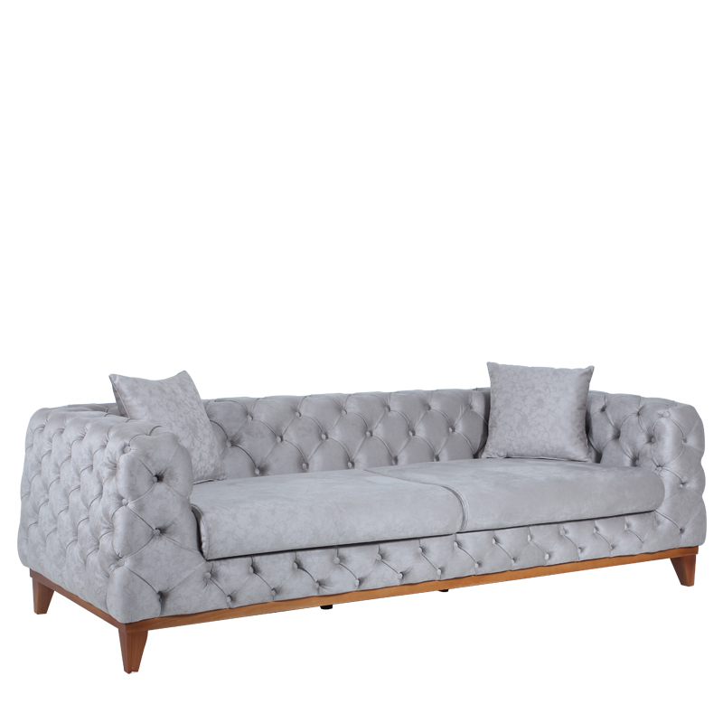 Καναπές τριθέσιος JAGUAR 225x92x68 ύφασμα GUCCI 1034 με ξύλινα πόδια