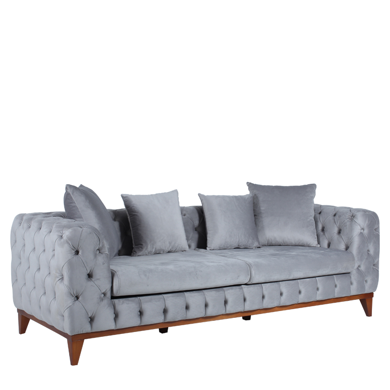 Καναπές τριθέσιος JAGUAR 225x92x68 ύφασμα KOZA 03 με ξύλινα πόδια