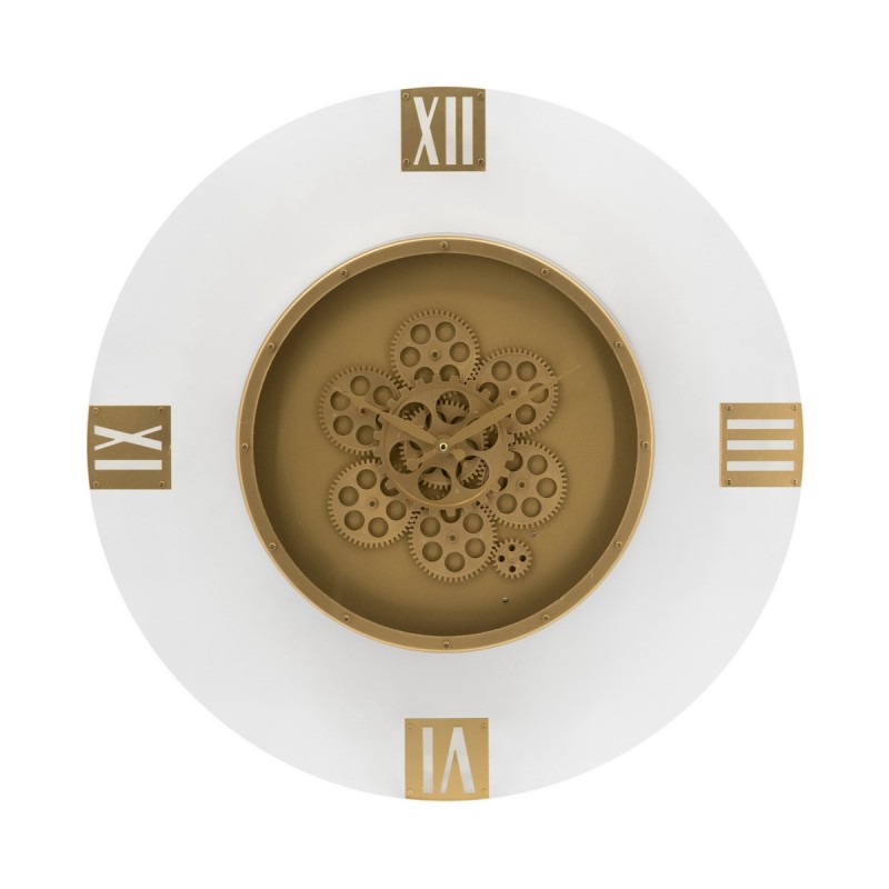 Artekko Clock Ρολόι Τοίχου με Γρανάζια Ακρυλικό Μέταλλο Χρυσό (60x60x8)cm