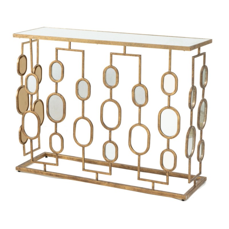 Artekko Wynland Κονσόλα Μέταλλο/Γυαλί Χρυσό/Λευκό (100x30.5x77)cm
