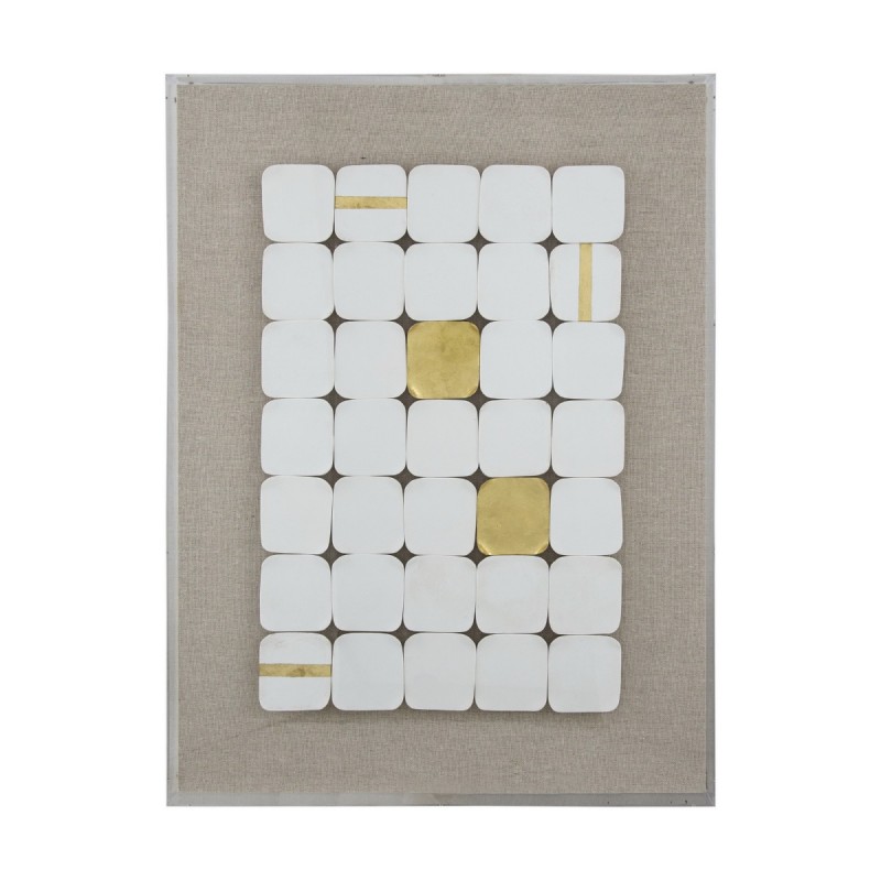 Artekko Mosaic Διακοσμητικός Πίνακας Plexiglass/Κεραμικό Μπεζ/Λευκό (60x4x80)cm