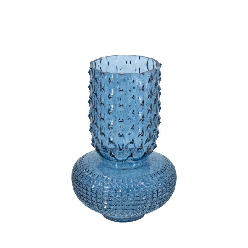 Artekko Glassy Μπλε Γυάλινο Βάζο (21.5x21.5x32.6)cm