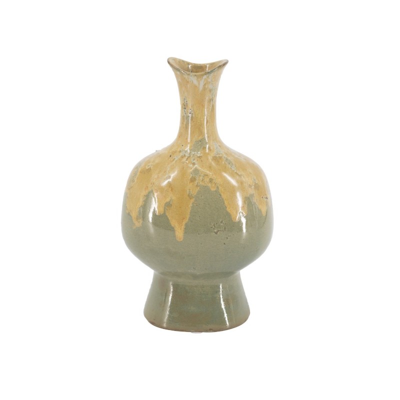 Artekko Glazed Πράσινο Κεραμικό Διακοσμητικό Βάζο (14x11.5x27.5)cm
