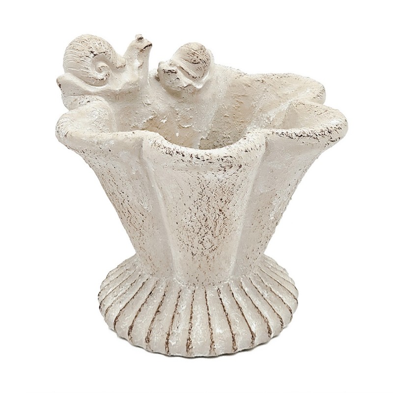 Artekko Cement Μπεζ Τσιμεντένιο Διακοσμητικό Δοχείο Κασπώ (20x18.5x19)cm