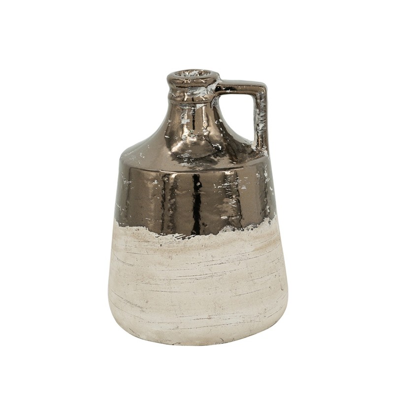 Artekko Candia Δοχείο Βάζο από Τερακότα σε Μπρονζέ με Μπεζ (15.5x15.5x21)cm