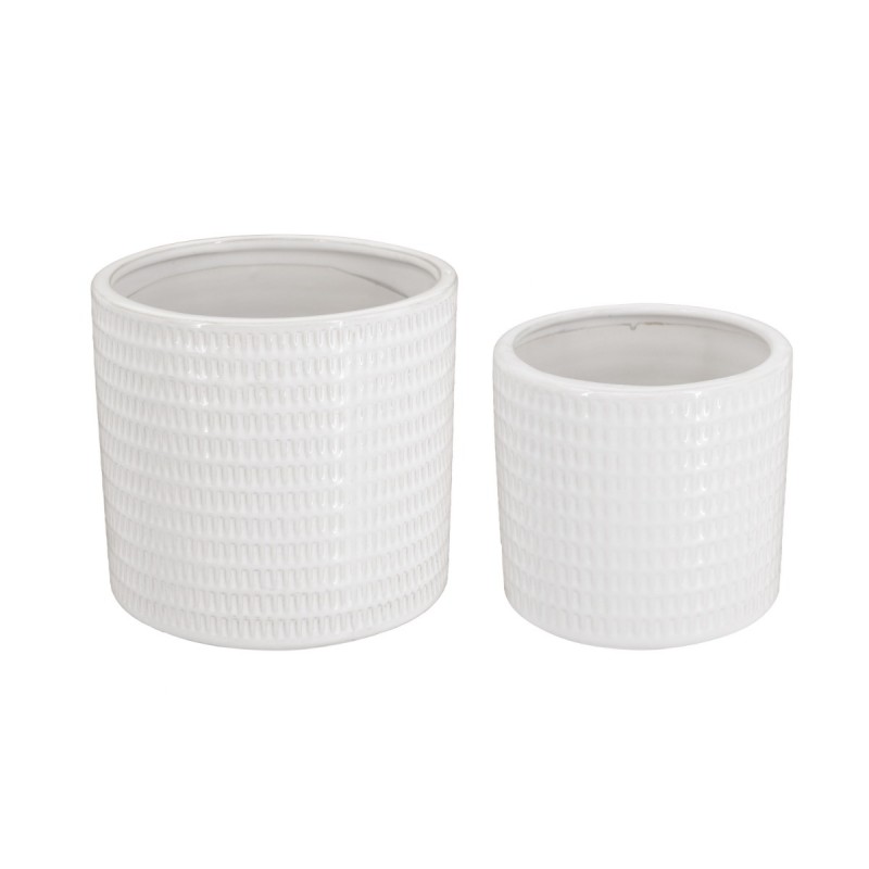 Artekko Planter Λευκά Κεραμικά Κασπώ (18x18x17)cm 2 pcs