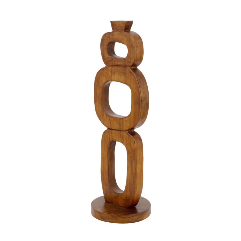 Artekko Woody Καφέ Κηροπήγιο από Ξύλο Teak (20x16x59)cm
