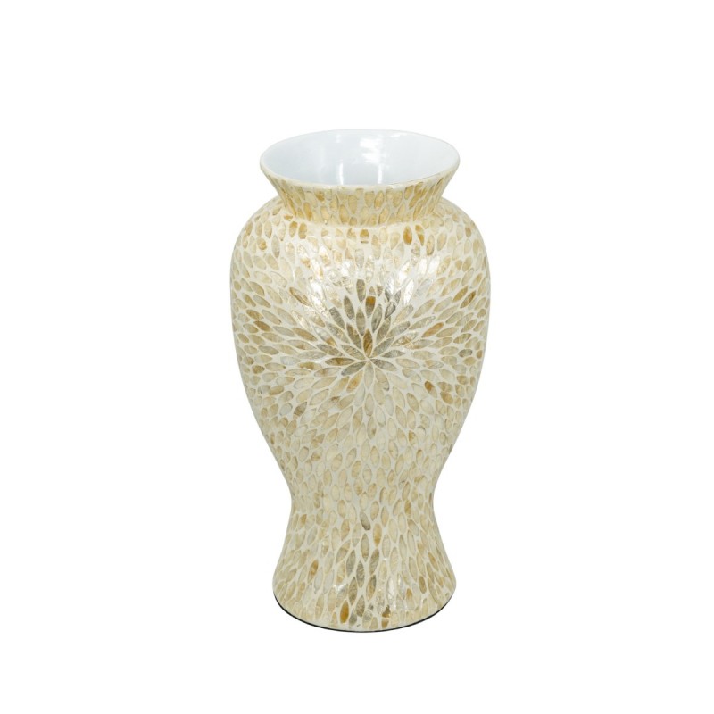 Artekko Ivory Εκρού Βάζο από Μπαμπού και Capiz (28x28x50)cm