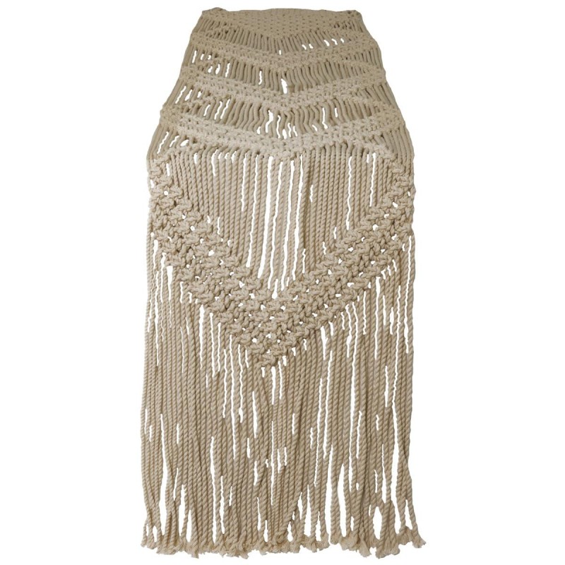 Ράνερ Τραπεζιού Μακραμέ Φυσικό Βαμβακερό 33x190cm
