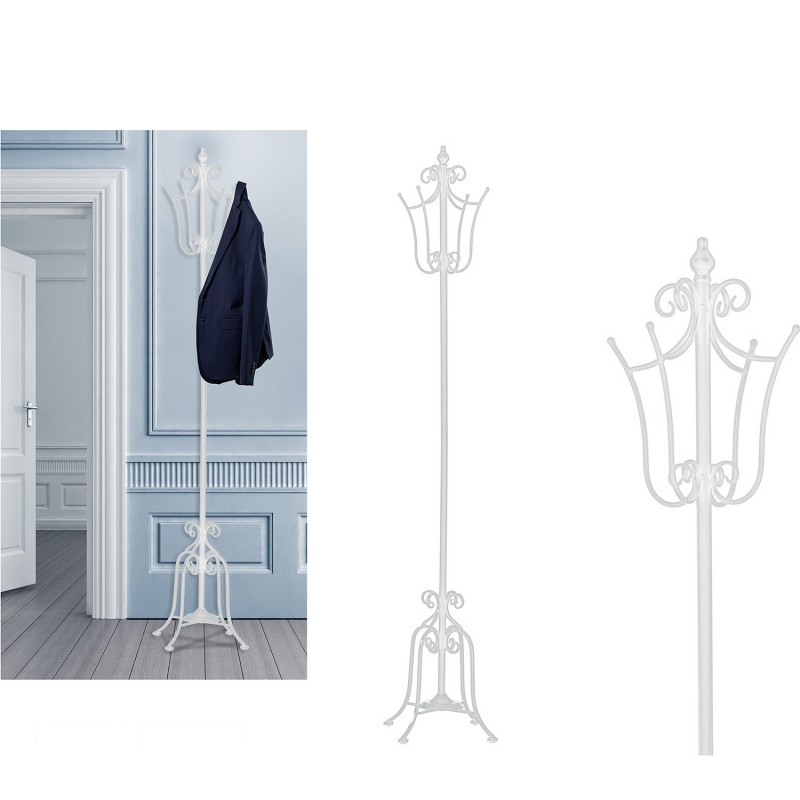 Κρεμάστρα ArteLibre Λευκή Μέταλλο Φ28xH180cm