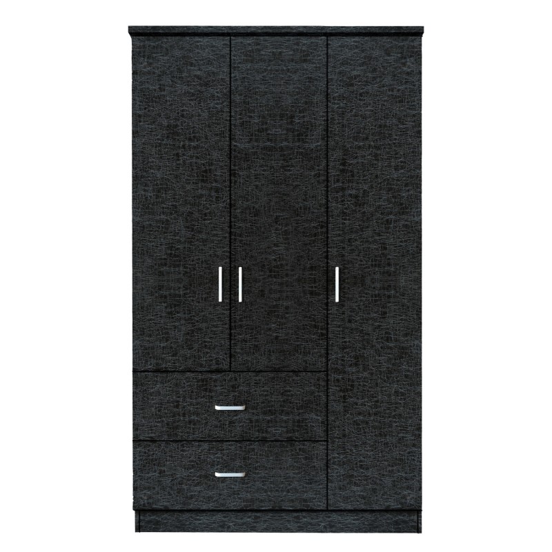 Ντουλάπα ArteLibre FRITILLARIA Μαύρο Μοριοσανίδα 89x42x181cm