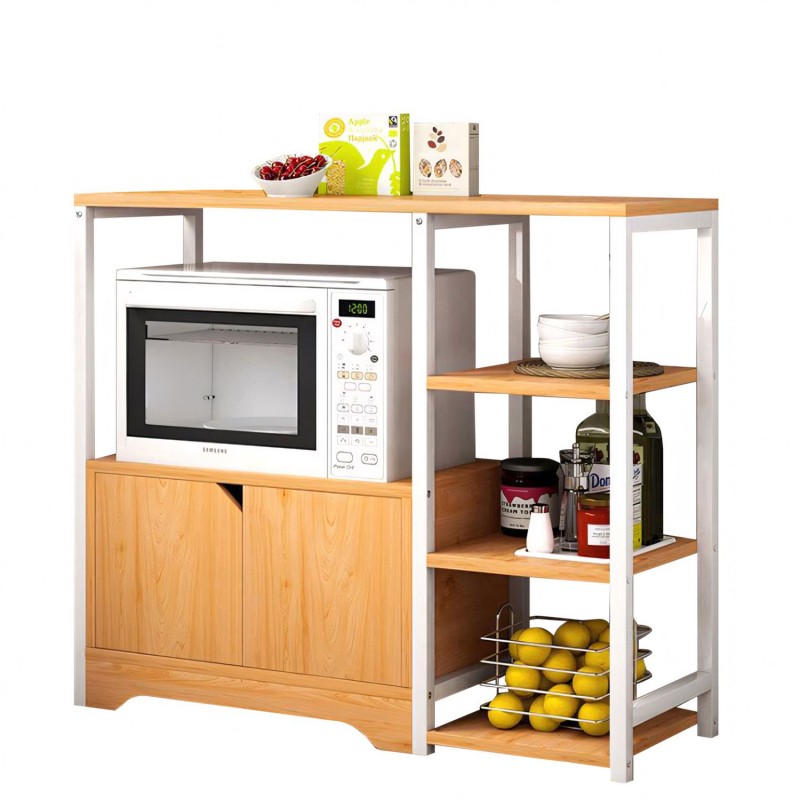 Ραφιέρα Κουζίνας LYNX Δρυς/Λευκό MDF/Μέταλλο 80x30x71cm