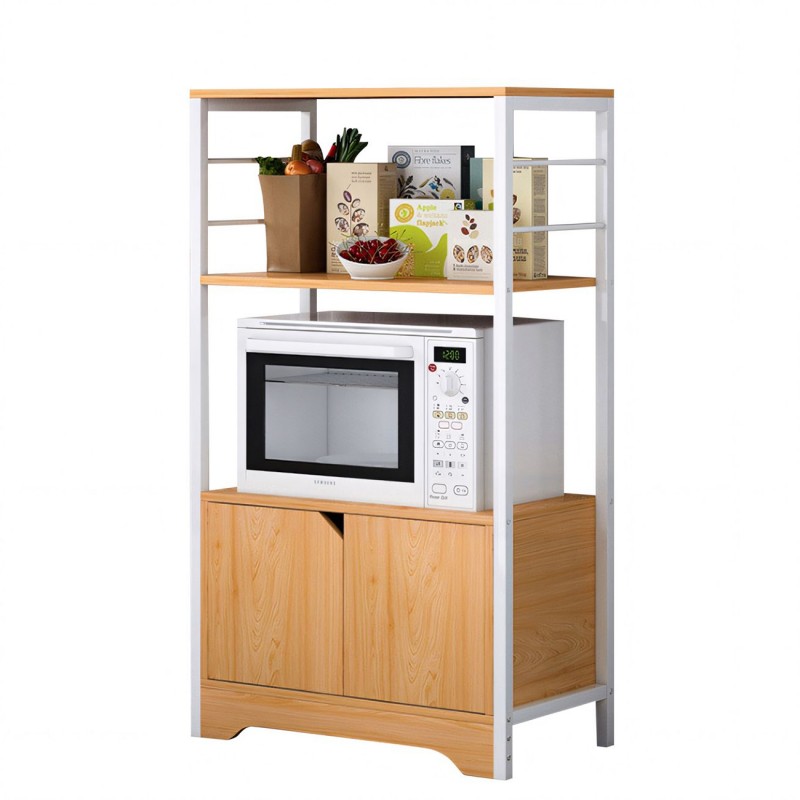 Ραφιέρα Κουζίνας GORAL Δρυς/Λευκό MDF/Μέταλλο 60x30x95cm