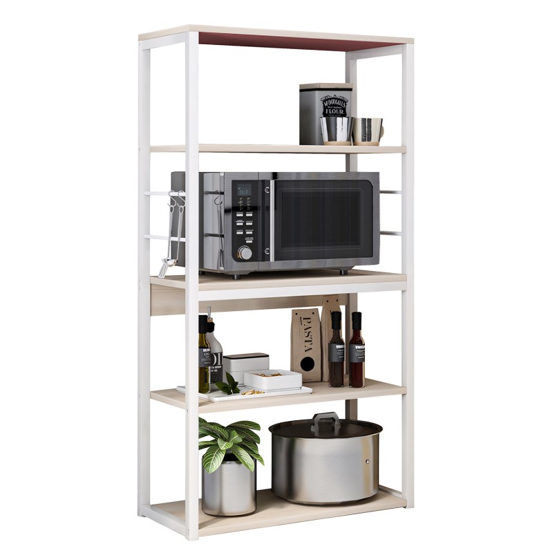 Ραφιέρα Κουζίνας PUFFIN Maple/Λευκό MDF/Μέταλλο 50x30x129cm