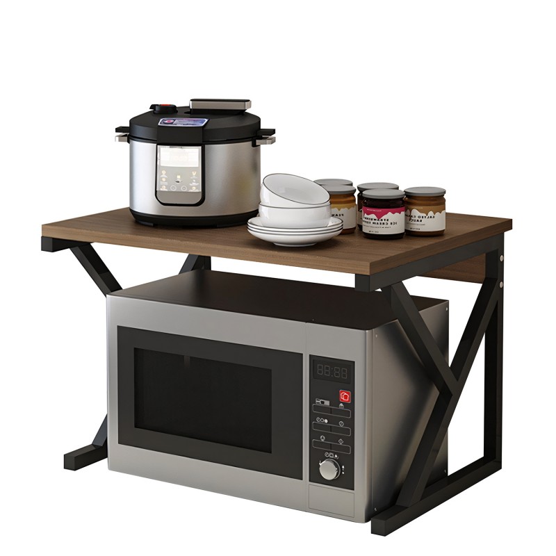 Ραφιέρα Κουζίνας BEAVER Καφέ Σκούρο/Μαύρο MDF/Μέταλλο 54x35x34cm