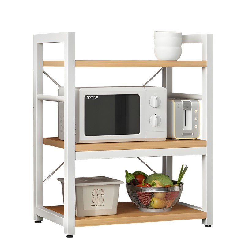 Ραφιέρα Κουζίνας FOX Φυσικό/Λευκό MDF/Μέταλλο 60x36x78cm