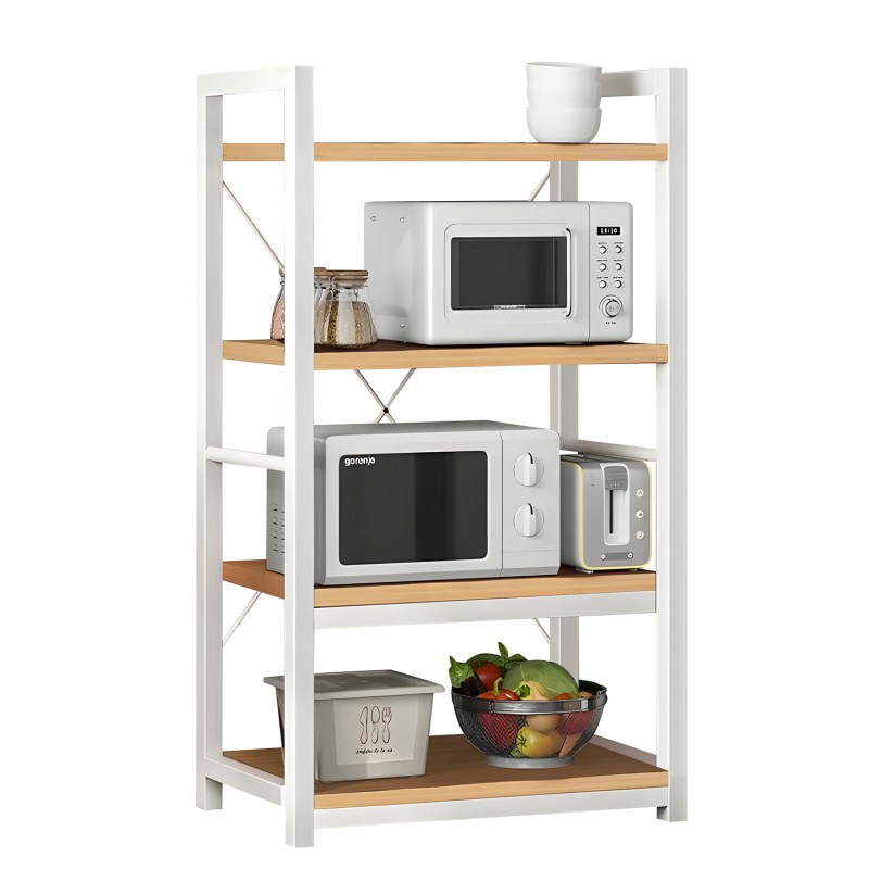 Ραφιέρα Κουζίνας WOLVERINE Φυσικό/Λευκό MDF/Μέταλλο 60x36x117cm