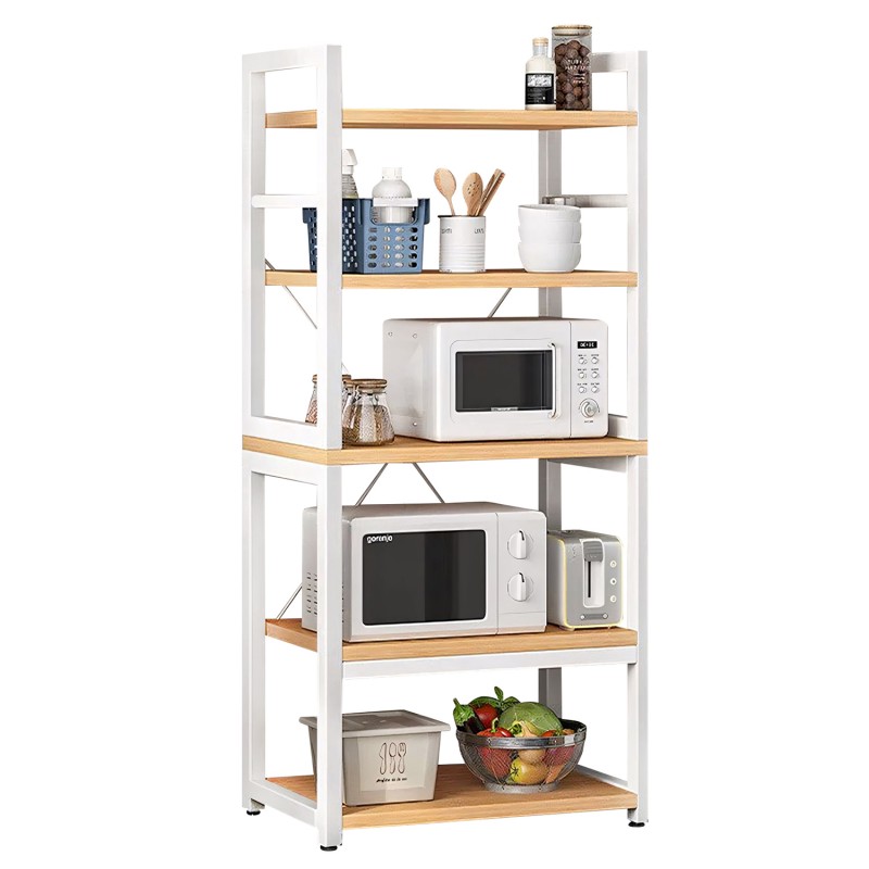 Ραφιέρα Κουζίνας BOAR Φυσικό/Λευκό MDF/Μέταλλο 60x36x150cm