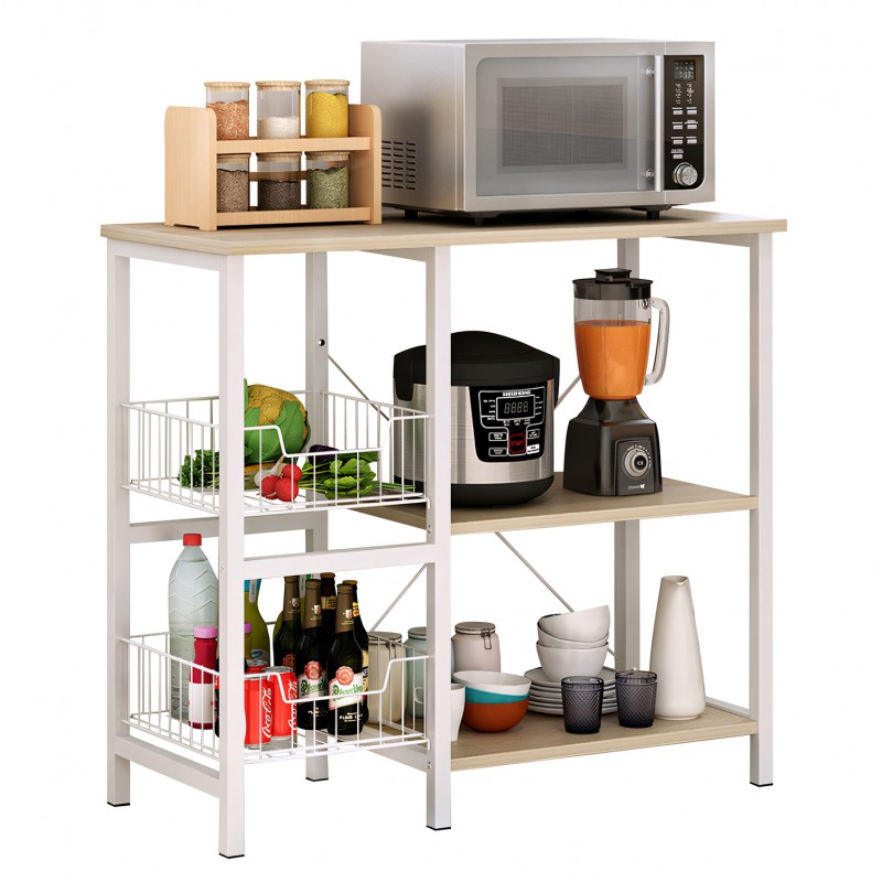 Ραφιέρα Κουζίνας SEAL Maple/Λευκό MDF/Μέταλλο 80x35x75cm