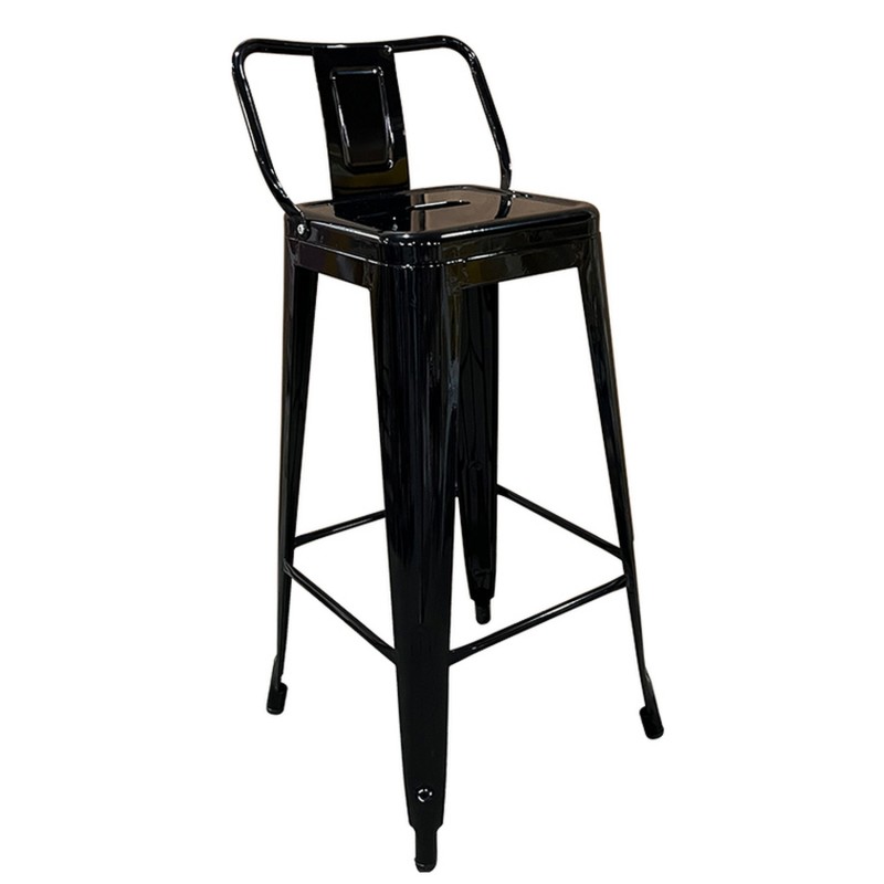 Σκαμπό Bar ArteLibre Βιομηχανικού Τύπου Vintage MOLERO Μαύρο Μέταλλο 43x43x94cm