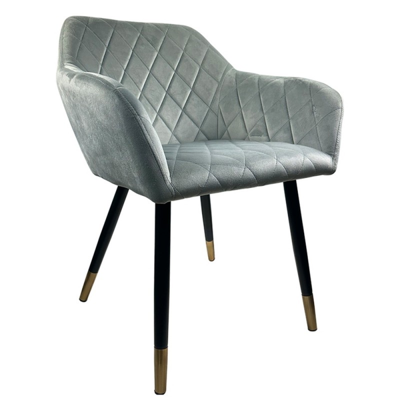 Καρέκλα Τραπεζαρίας ArteLibre ESPERANZA Γκρι/Μαύρο Βελούδο/Μέταλλο 56x60x81cm