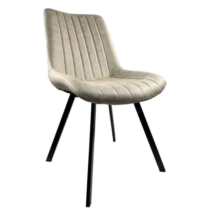 Καρέκλα Τραπεζαρίας ArteLibre MILONGA Μπεζ/Μαύρο PU/Μέταλλο 55x61x88cm