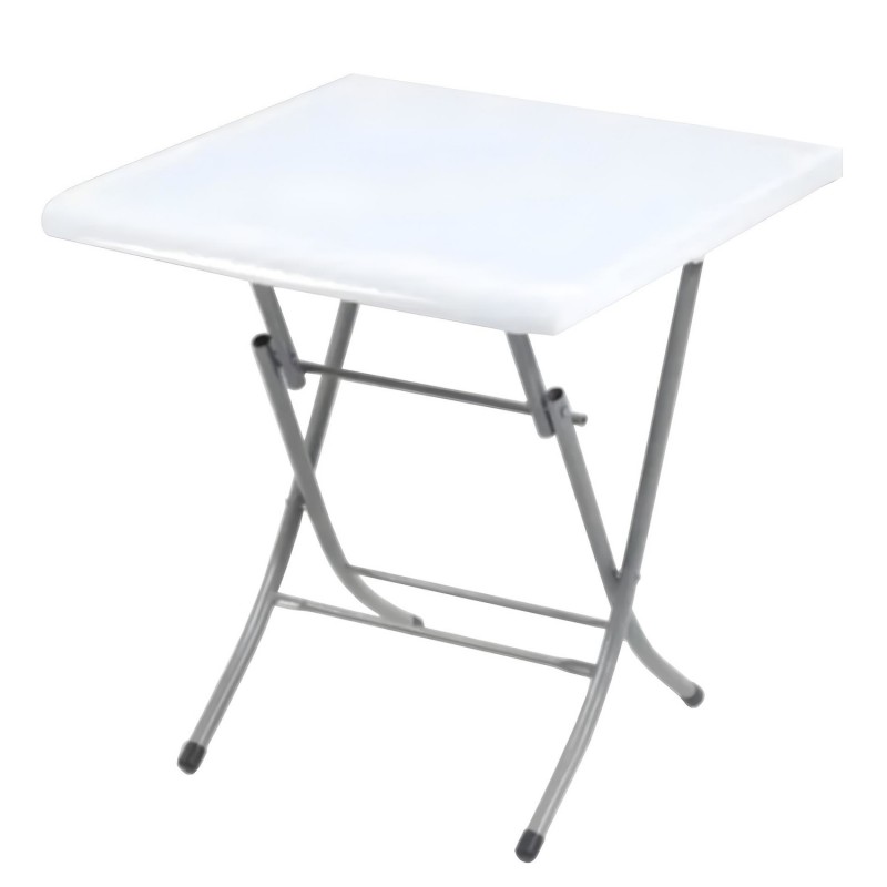 Τραπέζι Κήπου Πτυσσόμενο Λευκό Μέταλλο/Πλαστικό 80x80x75cm