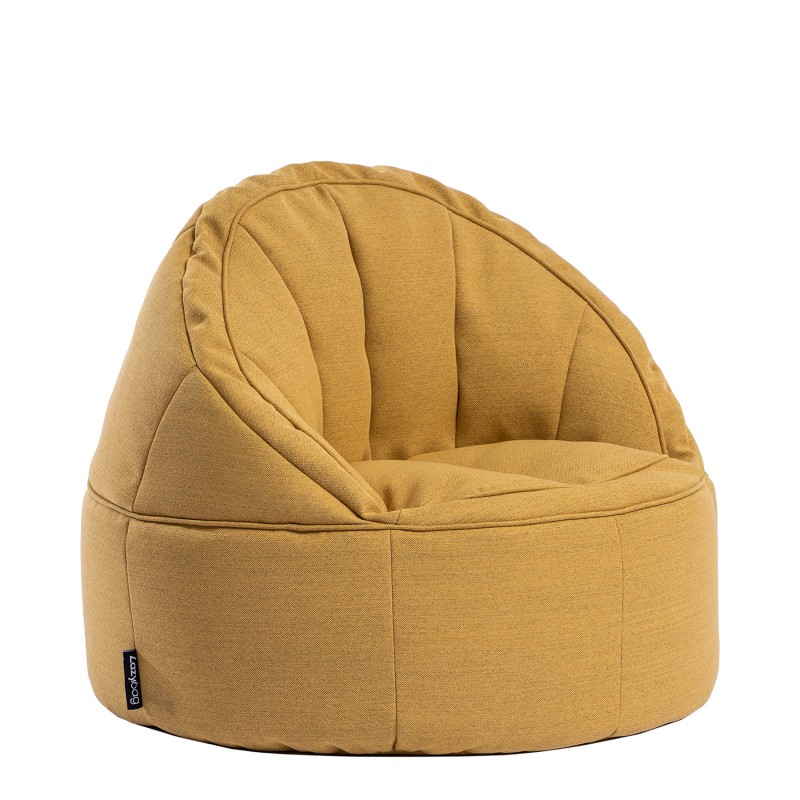 Πουφ Πολυθρόνα LINDE Κίτρινο Ύφασμα 70x75cm