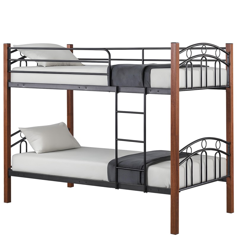 Κουκέτα ArteLibre KETCHUM Μαύρο/Καρυδί Για Στρώμα 90x190cm