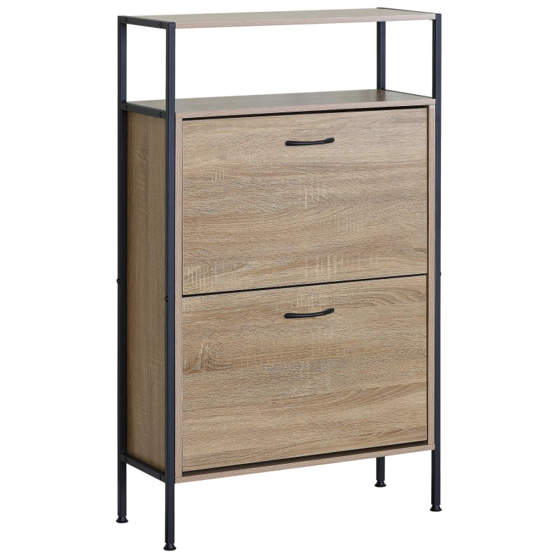 Παπουτσοθήκη ArteLibre ALDERWYN Δρυς/Μαύρο Μοριοσανίδα/Μέταλλο 63x24x105cm Παπουτσοθήκη ArteLibre ALDERWYN Δρυς/Μαύρο Μοριοσανίδα/Μέταλλο 63x24x105cm