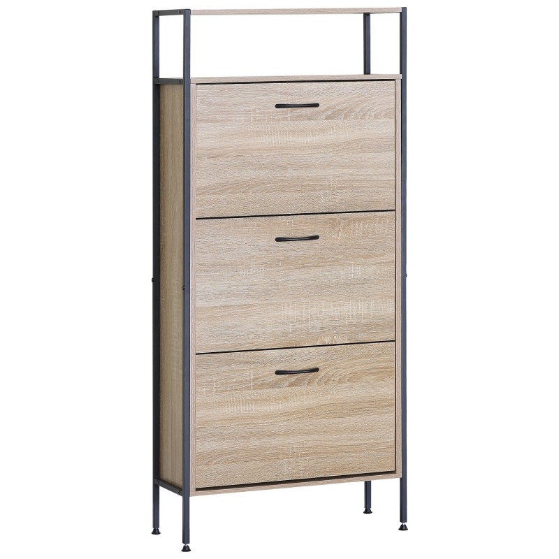 Παπουτσοθήκη ArteLibre ALDERWYN Δρυς/Μαύρο Μοριοσανίδα/Μέταλλο 63x24x141cm Παπουτσοθήκη ArteLibre ALDERWYN Δρυς/Μαύρο Μοριοσανίδα/Μέταλλο 63x24x141cm