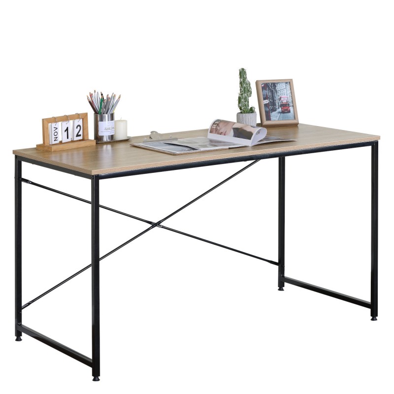 Γραφείο ArteLibre IVERTON Δρυς/Μαύρο Μοριοσανίδα/Μέταλλο 120x60x70cm