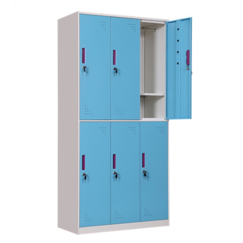 Φοριαμός 6 Θέσεων ELBORON Ανοιχτό Γκρι Μέταλλο 185x90x45cm