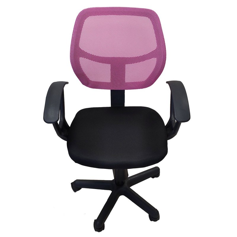 Καρέκλα Γραφείου ΑΥΡΑ Ροζ/Μαύρο Mesh 51x50x79-91cm
